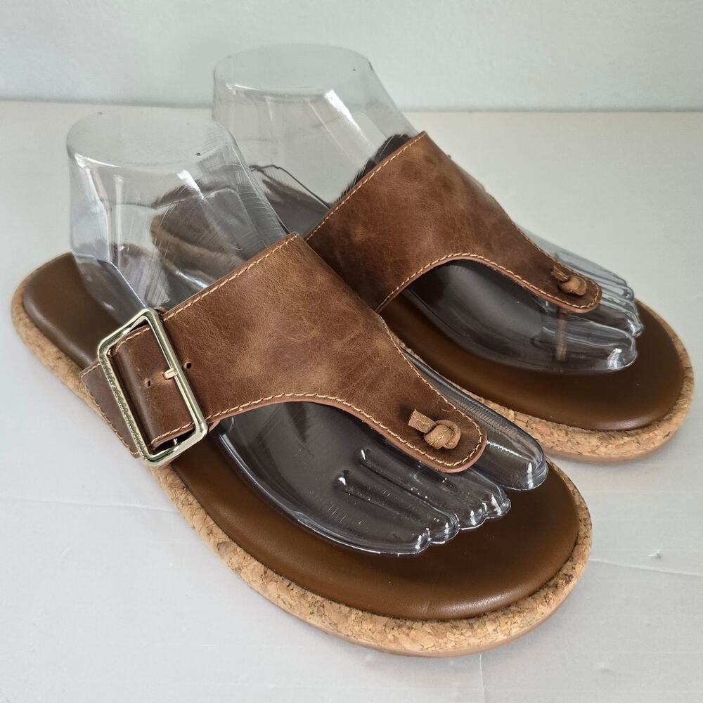 Kelsi Dagger Theory Thong Sandals Women's 9 Camel Leather Beach Party Boho